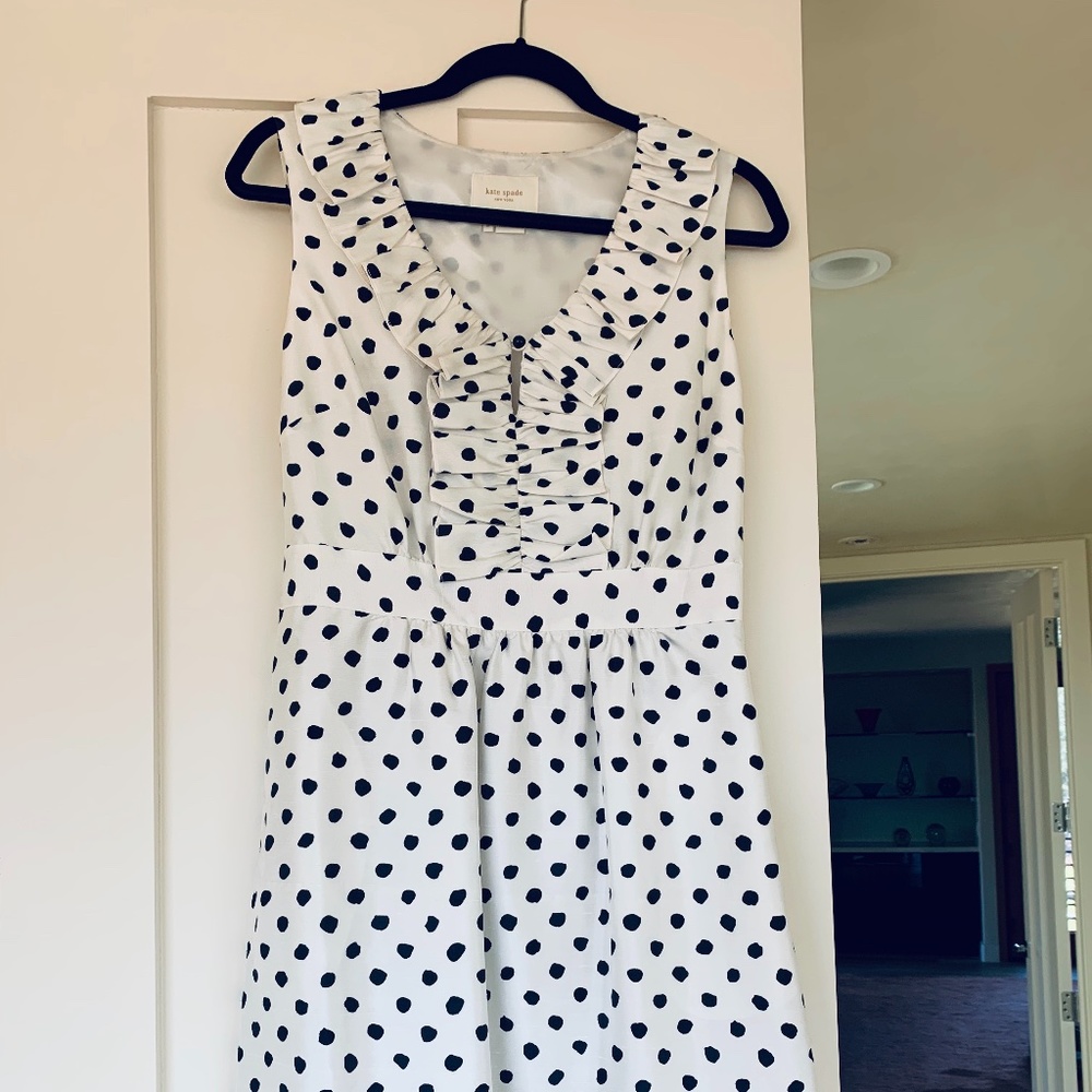 Kate Spade Silm polka-dot Natalia Ruffle Dress